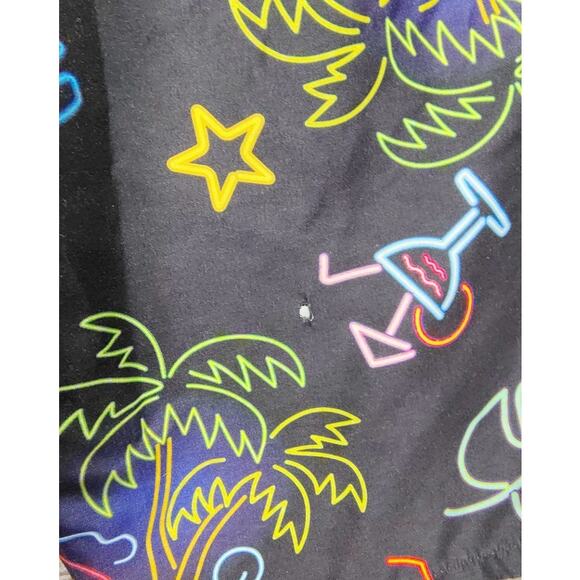 Red Ape MCM Gamble Beach Mens Size Large Neon All Over Print Outfit Set Shorts - Picture 12 of 12